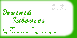 dominik kubovics business card